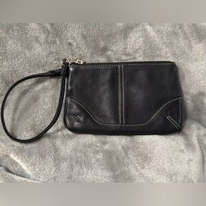 Coach Black Leather Wristlet